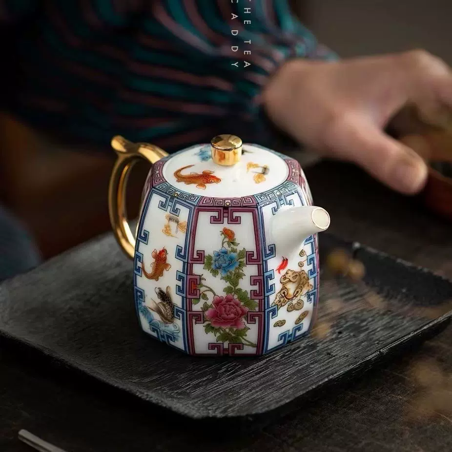 景德顉珐琅彩☆ ティーポット