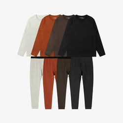 No Logo / Grid-Fleece Four-Needle Six-Thread Professional-Grade Thermal, Moisture-Wicking, Quick-Drying and Sweat-Wicking Underwear Set