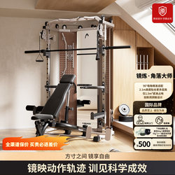 Head Hyde Mirror Exercise Machine for Small Birds, Smith Rack, Bench Press, Squat Rack, Comprehensive Fitness Equipment, Multifunctional for Home Use