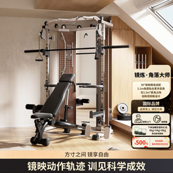 Head Hyde Mirror Exercise Machine for Small Birds, Smith Rack, Bench Press, Squat Rack, Comprehensive Fitness Equipment, Multifunctional for Home Use