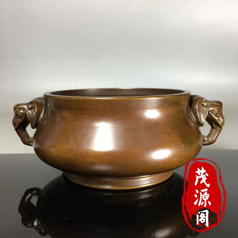 纯铜鎏金瑞兽朝天吼狮子熏香炉摆件家用茶道铜香炉摆件老铜器收藏