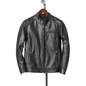 New product leather coat men's head -layer cowhide standing short jacket spring and autumn trend simplicity motorcycle jacket
