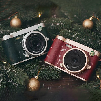 Starbuck digital camera mirror light melting gold retro style Lomography co-branded polaroid automatic metering