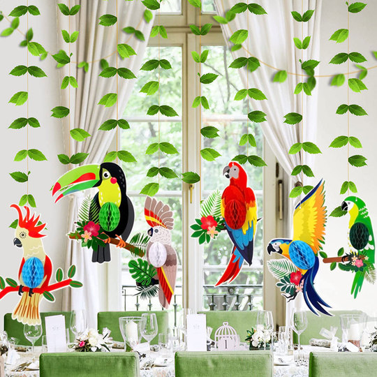 Youngever Bordo Per Bacheca A Tema Tropicale, Rotolo Da 16 Metri Con Coriandoli - Decorazione Aula Scolastica, Colori Vivaci