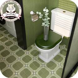 Green Retro Floral Tiles 200X200 Bedroom Kitchen Balcony Bathroom Tea Room French-Style Ceramic Tiles Full Porcelain Floor Tiles