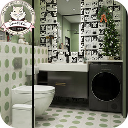 Avocado Green Round Pattern Tiles Beige Tiles Bathroom Kitchen Balcony Small Tiles 200X200