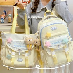 2025 New Style Backpack for Girls, High Appearance Value, Suitable for Junior High School Students, Elementary School Students, Large Capacity, High School and College Students, Dopamine Backpack