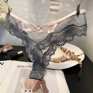 Exquisite and sexy lace temptation, hollowed out women's thong underwear, low waisted mesh hot T-shaped bottom, 3 get 1 free