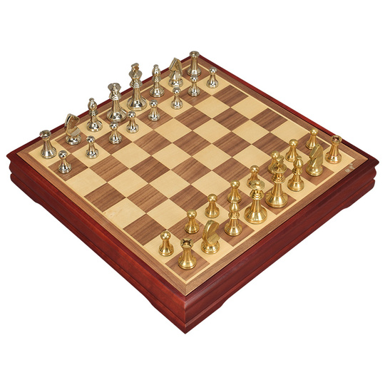 ロイヤルセントメタルチェスセット - ゴールド＆シルバー 3Dチェス駒と