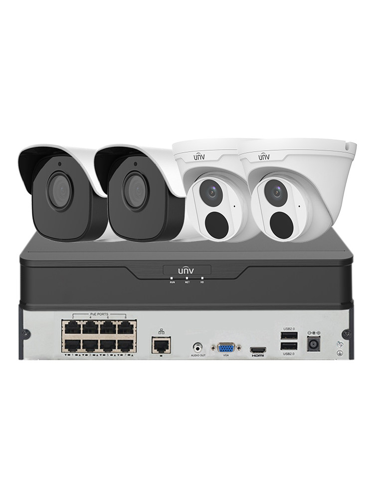 Unview System Uniview 5MP Starlight PoE Camera System with Night Vision & Audio