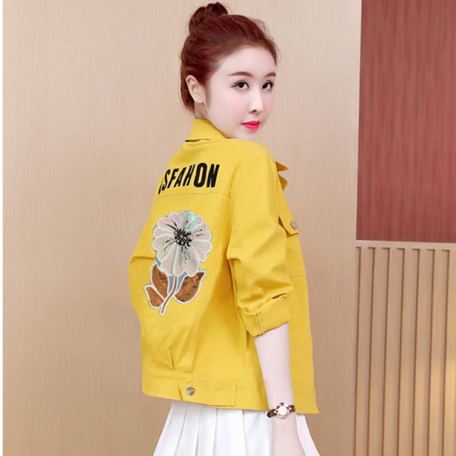 Autumn 2024 New Denim Clothes Tops Women's Short Jackets Spring and ...