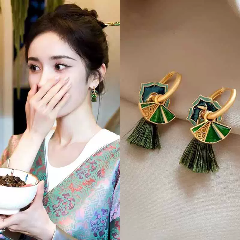 s925新モデル銀針円眼石耳釘女 S925银针耳钉女2025年新款潮个性网红银针耳环设计感小众耳饰