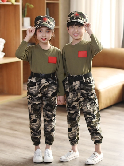 Disfraz Soldado Uniformes De NiÃ±as Conjunto De Uniforme Militar De  Camuflaje Para Niños Disfraz De