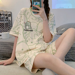 Pajamas for Women 2025 New Short-Sleeved Summer Cute Home Wear with Chest Pads Summer Set That Can Be Worn Outside