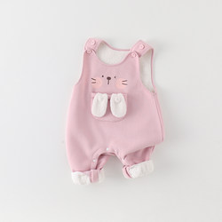 Super Stylish Baby Overalls, New Autumn and Winter Models, Super Cute and Adorable Baby Autumn Clothing, Fleece-Lined Jumpsuit, Infant Clothing