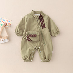 Baby Boy Spring Jumpsuit, Stylish Spring Baby Clothes, Fleece-Lined Infant Jacket for Spring and Autumn Outings