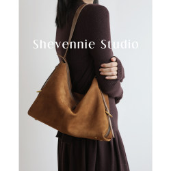 Shevennie Retro Niche Frosted Leather Handbag Single Shoulder Commuter Tote Bag 2025 Autumn and Winter New Women's Bag