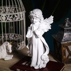 [Manta] European-Style Retro White Angel Decorative Sculpture Figurine Home Decor Statue Small Ornament