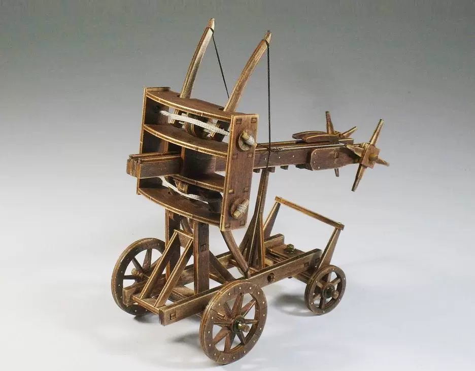 古建榫卯拼装古战车木制模型巨弩车扭力双列弓教具玩具礼品摆件-Taobao