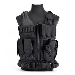 Tactical Vest, Multi-Functional Stab-Proof Vest, Mesh Breathable Summer Vest, Military Fan Cs Field Outdoor Bulletproof Vest Protection