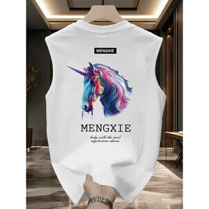 
Outlet genuine 100% cotton sports vest sleeveless t-shirt vest men's summer trendy brand niche high street American loose