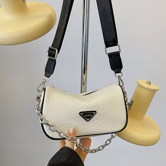 
Light luxury niche high-end bag for women 2025 new chain shoulder armpit bag wide shoulder strap versatile crossbody bag