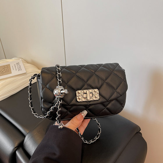 
Super popular small bag women's 2025 new niche small fragrant style rhombus chain small square bag versatile single shoulder crossbody bag
