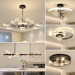 Living Room Chandelier, Simple, Modern and Elegant, 2025 New Nordic Style, Internet-Famous Light Luxury Lighting, Whole House Package Set