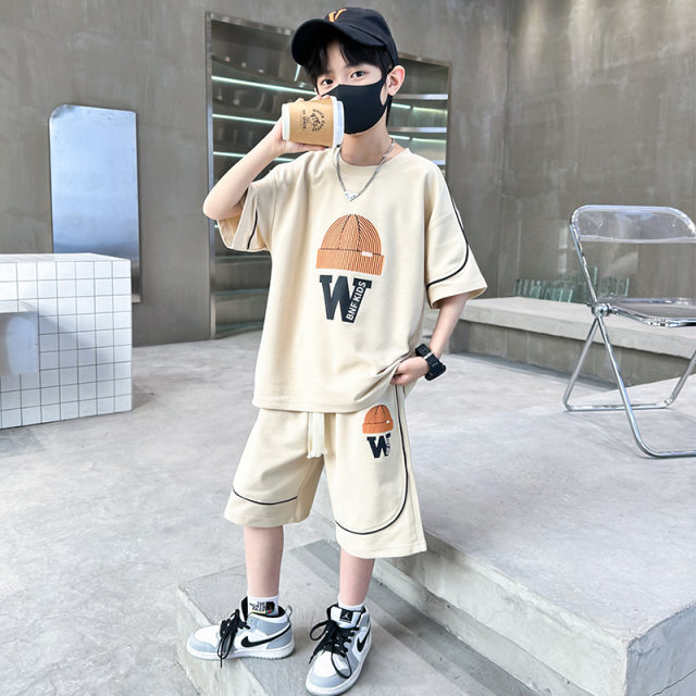 Trendy brand boys' suit children's summer short-sleeved 2024 new style ...