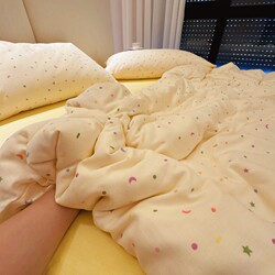 Class a Pure Cotton Double-Layer Gauze Four-Piece Bedding Set, All-Cotton 2026 New Style Bed Sheet, Duvet Cover, Three-Piece Set, Fitted Sheet Style Bedding 3