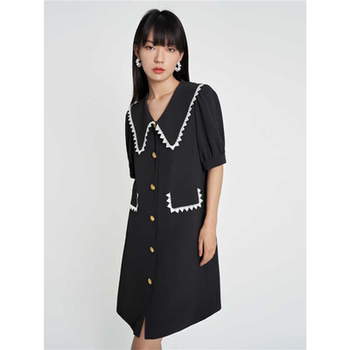 
Women's baby collar dress plus size 2025 summer