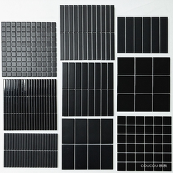 Retro Black Mosaic Tiles Bathroom Kitchen Bar Floor Tiles Wall Tiles Bed and Breakfast Hotel Cafe Background Wall