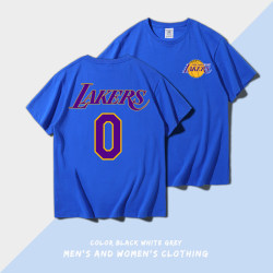 Nick Young's Same Style No. 0 Jersey T-Shirt 2023 Summer New Basketball Sports Pure Cotton Short-Sleeved Youth Base Shirt