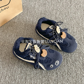 
Lulu Egg Retro Velvet Birkenstock Shoes Women's 2025 New Winter Thick Soled White Shoes Warm Second Cotton Shoes