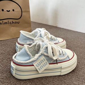 Lulu Dan niche non-colliding canvas shoes 2026 new summer one-leg half-drag outer wear breathable casual shoes