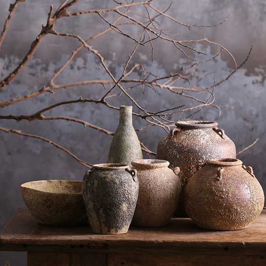 景徳鎮陶器の花瓶 - 手作りの石陶器の花器
