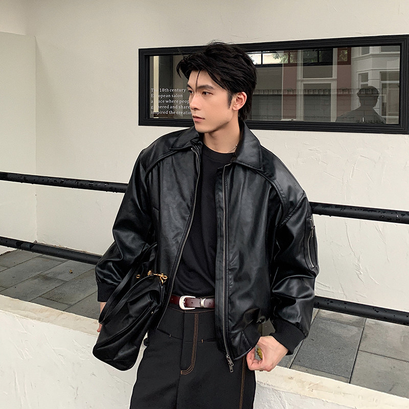 Leather Jacket Autumn Winter Jackets Mens Hualun Autumn And Winter