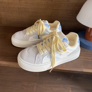 
Women's sneakers 2026 new spring sports and casual white shoes versatile thick-soled canvas shoes for women