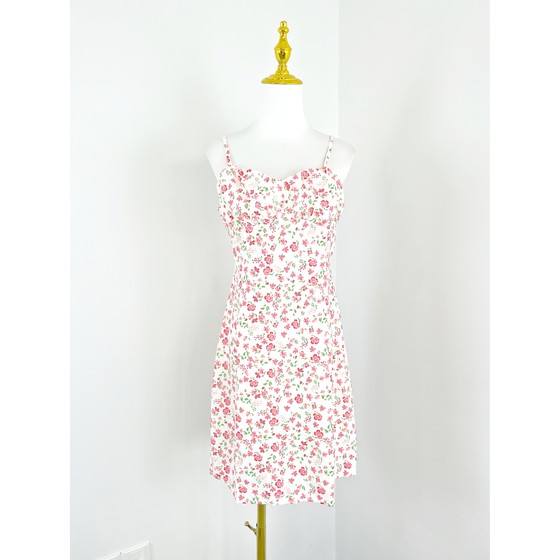 
E6009 sweet little floral suspender skirt 2025 new women's fashion short skirt small high-waisted dress