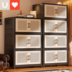 Younai Storage Cabinet, No Installation Required, Thickened Foldable Storage Box, Large Capacity Organizer for Home Bedroom Clothes, Snack Rack