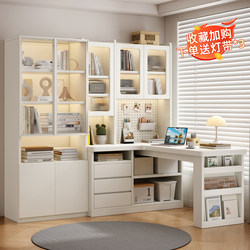 Corner Desk with Bookshelf Integrated with Bookcase, Corner Table for Middle School Students, Home Study Desk, Desktop L-Shaped Computer Desk