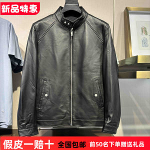 B1BDE4F05 Bird Family Men's Autumn and Winter New Black Langle Leisure Leisure leisure leather leather leather jacket jacket
