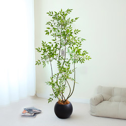Artificial Green Plant, Nandina Bamboo, Living Room Fake Flowers, Indoor Bionic Plants, High-End Decorative Large Ornaments, Fake Potted Plants, Trees