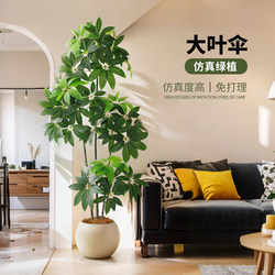 Money Tree Artificial Green Plant Bonsai Large Potted Plant Large Leaf Umbrella High-End Living Room Tv Cabinet Decorative Ornament Plant