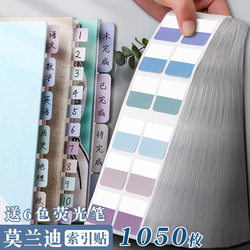 Morandi Index Tabs Label Stickers Trendy Sticky Notes Small Strips Markers Paper Strong Adhesive for Students