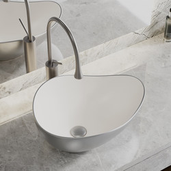 Creative Ceramic Countertop Basin, Balcony Oval Wash Basin, Household Cream-Style Wash Basin, Hotel Art Wash Basin