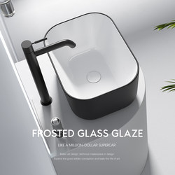 Ultra-Depth Countertop Ceramic Wash Basin Household Ultra-Thin Art Basin Balcony Large Capacity Deepened Wash Basin Laundry Basin