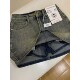 Retro denim short skirt small summer 2025 new high-waisted large size loose anti-balanced versatile trousers skirt

