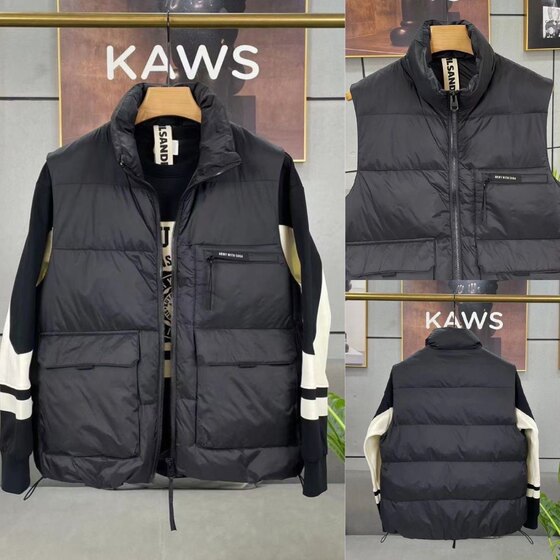 Winter new down cotton vest male workers, consolidate with cotton, shoulder leisure, warm self -cultivation pure color vest jacket