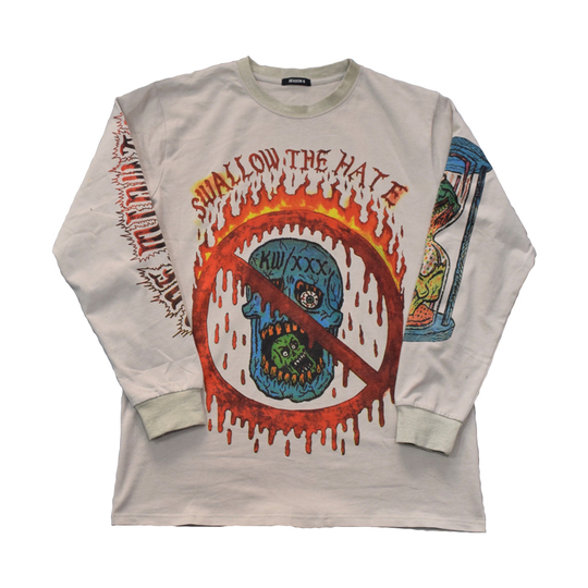 Kanye Season 6 Long Sleeve T-Shirt - Graffiti Print